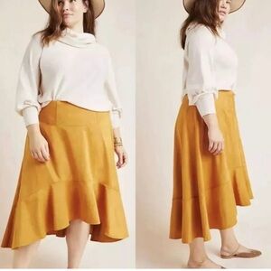 Anthropologie Golden High-Low Skirt